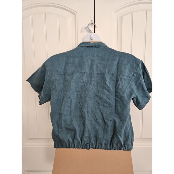 Athleta Playa Linen Tie Top Size Large Wrap Stretch Waist NWT - Picture 5 of 11